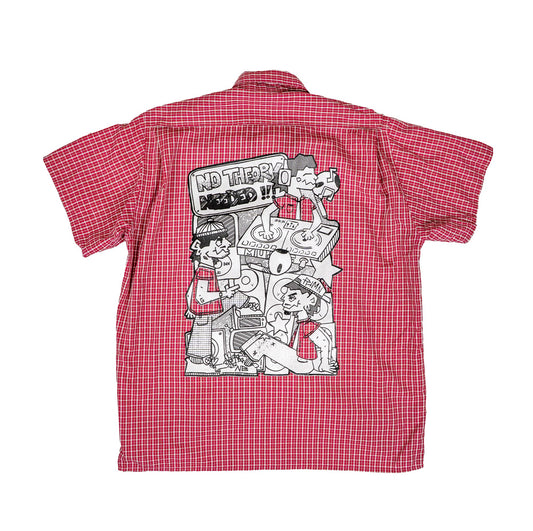 Chemise upcyclée (Rouge)